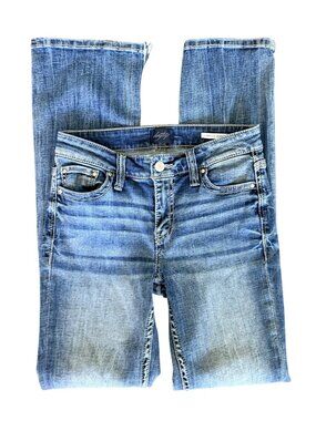 Daytrip Virgo Bootcut Distressed Denim Jeans Womens Size 28 Long Blue Medium Was